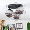 Chehalis Plafonnier, Boule lumineuse 34 cm Fumé, 3 lumières