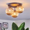 Chehalis Plafonnier, Boule lumineuse 34 cm Ambre, 3 lumières