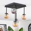 Chehalis Plafonnier, Boule lumineuse Ambre, Fumé, 5 lumières