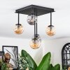 Chehalis Plafonnier, Boule lumineuse Ambre, Fumé, 5 lumières