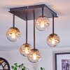 Chehalis Plafonnier, Boule lumineuse Ambre, Clair, 5 lumières