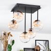 Chehalis Plafonnier, Boule lumineuse Ambre, Clair, 5 lumières