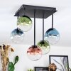 Chehalis Plafonnier, Boule lumineuse Bleu, Vert, Clair, Cuivré, 5 lumières