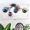 Chehalis Plafonnier, Boule lumineuse Bleu, Vert, Cuivré, 6 lumières