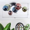 Chehalis Plafonnier, Boule lumineuse Bleu, Vert, Cuivré, 6 lumières