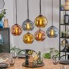 Koyoto Suspension, Boule lumineuse, Suspension Bleu, Or, Cuivré, 6 lumières