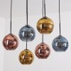 Koyoto Suspension, Boule lumineuse, Suspension Bleu, Or, Cuivré, 6 lumières