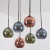 Koyoto Suspension, Boule lumineuse, Suspension Bleu, Vert, Cuivré, 6 lumières