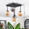 Chehalis Plafonnier, Boule lumineuse Ambre, Fumé, 5 lumières