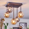 Chehalis Plafonnier, Boule lumineuse Ambre, Fumé, 5 lumières
