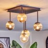 Chehalis Plafonnier, Boule lumineuse Ambre, Clair, Fumé, 5 lumières