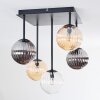 Chehalis Plafonnier, Boule lumineuse Ambre, Clair, Fumé, 5 lumières