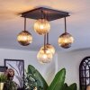 Chehalis Plafonnier, Boule lumineuse Ambre, Clair, Fumé, 5 lumières