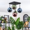 Chehalis Plafonnier, Boule lumineuse Bleu, Vert, Cuivré, 5 lumières