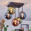 Chehalis Plafonnier, Boule lumineuse Bleu, Vert, Cuivré, 5 lumières
