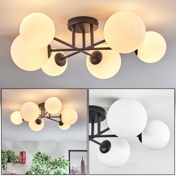 Chehalis Plafonnier, Boule lumineuse Blanc, 6 lumières