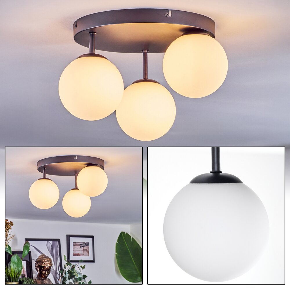 Chehalis Plafonnier, Boule lumineuse Blanc, 3 lumières main product photo