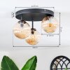 Chehalis Plafonnier, Boule lumineuse Ambre, 3 lumières