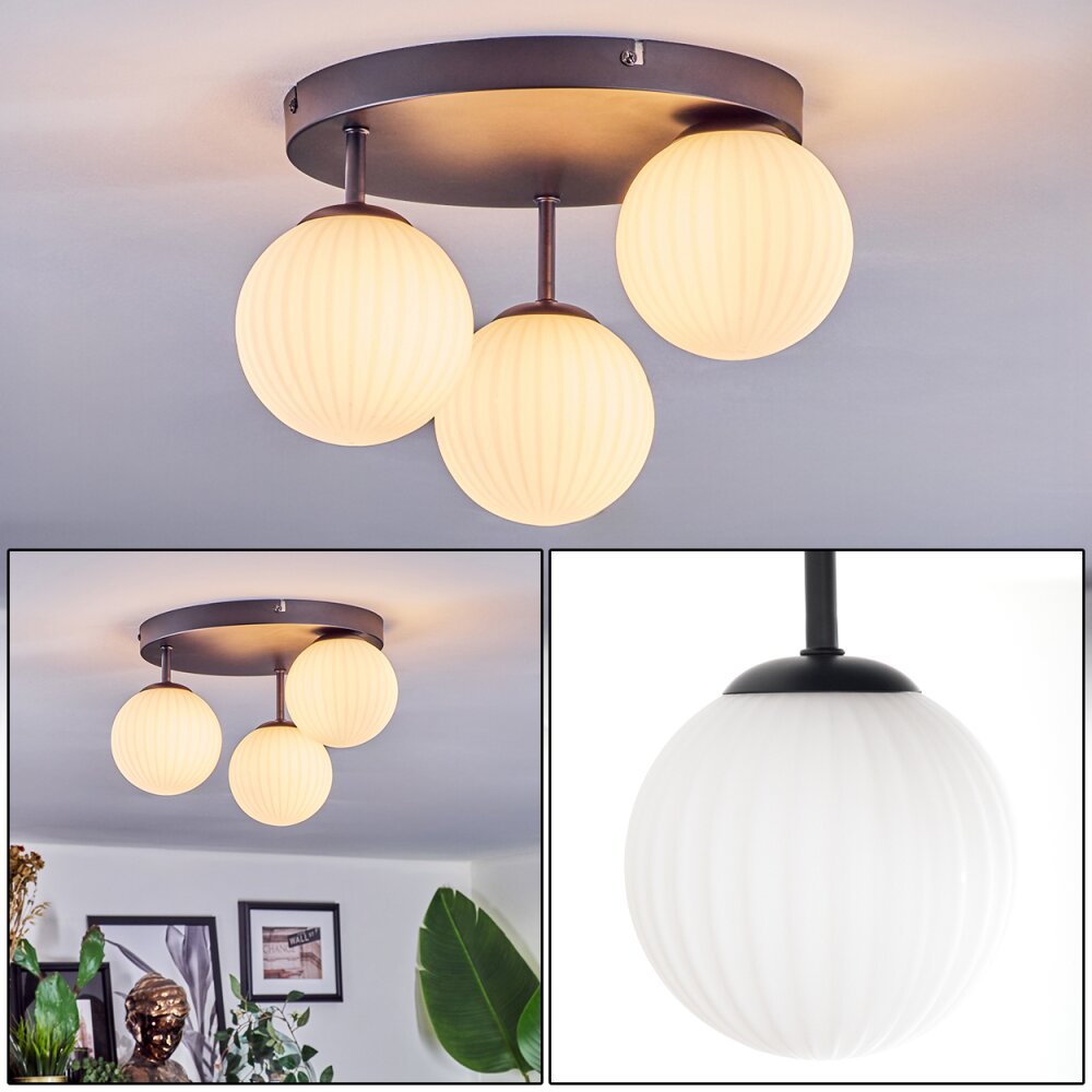 Chehalis Plafonnier, Boule lumineuse Blanc, 3 lumières main product photo