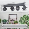 Narel Plafonnier, Spot de plafond LED Noir, 4 lumières