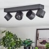 Narel Plafonnier, Spot de plafond LED Noir, 4 lumières
