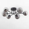 Chehalis Plafonnier, Boule lumineuse 55 cm Fumé, 6 lumières