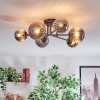Chehalis Plafonnier, Boule lumineuse 55 cm Fumé, 6 lumières