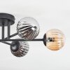 Chehalis Plafonnier, Boule lumineuse 55 cm Ambre, Fumé, 6 lumières