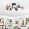 Chehalis Plafonnier, Boule lumineuse 55 cm Ambre, Fumé, 6 lumières