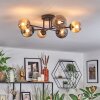 Chehalis Plafonnier, Boule lumineuse 55 cm Ambre, Fumé, 6 lumières