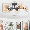 Chehalis Plafonnier, Boule lumineuse 55 cm Ambre, 6 lumières