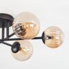 Chehalis Plafonnier, Boule lumineuse 55 cm Ambre, 6 lumières