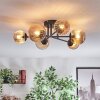 Chehalis Plafonnier, Boule lumineuse 55 cm Ambre, 6 lumières