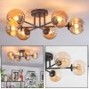 Chehalis Plafonnier, Boule lumineuse 55 cm Ambre, 6 lumières