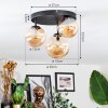 Chehalis Plafonnier, Boule lumineuse 30 cm Ambre, 3 lumières