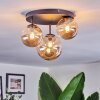 Chehalis Plafonnier, Boule lumineuse 30 cm Ambre, 3 lumières
