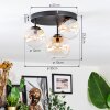 Chehalis Plafonnier, Boule lumineuse 30 cm Ambre, Clair, 3 lumières