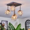 Chehalis Plafonnier, Boule lumineuse Ambre, Clair, 5 lumières