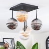 Chehalis Plafonnier, Boule lumineuse Ambre, Clair, Fumé, 5 lumières