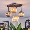 Chehalis Plafonnier, Boule lumineuse Ambre, Clair, Fumé, 5 lumières
