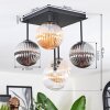Chehalis Plafonnier, Boule lumineuse Ambre, Clair, Fumé, 5 lumières