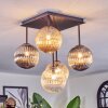 Chehalis Plafonnier, Boule lumineuse Ambre, Clair, Fumé, 5 lumières