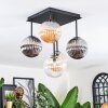 Chehalis Plafonnier, Boule lumineuse Ambre, Clair, Fumé, 5 lumières