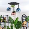 Chehalis Plafonnier, Boule lumineuse Bleu, Vert, Clair, Cuivré, 5 lumières