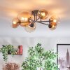Chehalis Plafonnier, Boule lumineuse 62 cm Ambre, Clair, 6 lumières