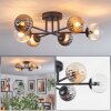 Chehalis Plafonnier, Boule lumineuse 51 cm Ambre, Clair, Fumé, 6 lumières