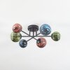 Chehalis Plafonnier, Boule lumineuse 55 cm Bleu, Vert, Cuivré, 6 lumières