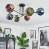 Koyoto Plafonnier, Boule lumineuse 78 cm Bleu, Vert, Cuivré, 6 lumières
