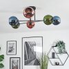 Koyoto Plafonnier, Boule lumineuse 78 cm Bleu, Vert, Cuivré, 6 lumières