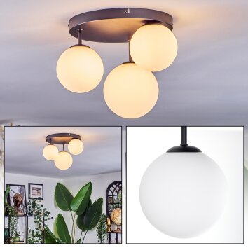 Chehalis Plafonnier, Boule lumineuse 30 cm Blanc, 3 lumières Chehalis Plafonnier, Boule lumineuse 30 cm Blanc, 3 lumières